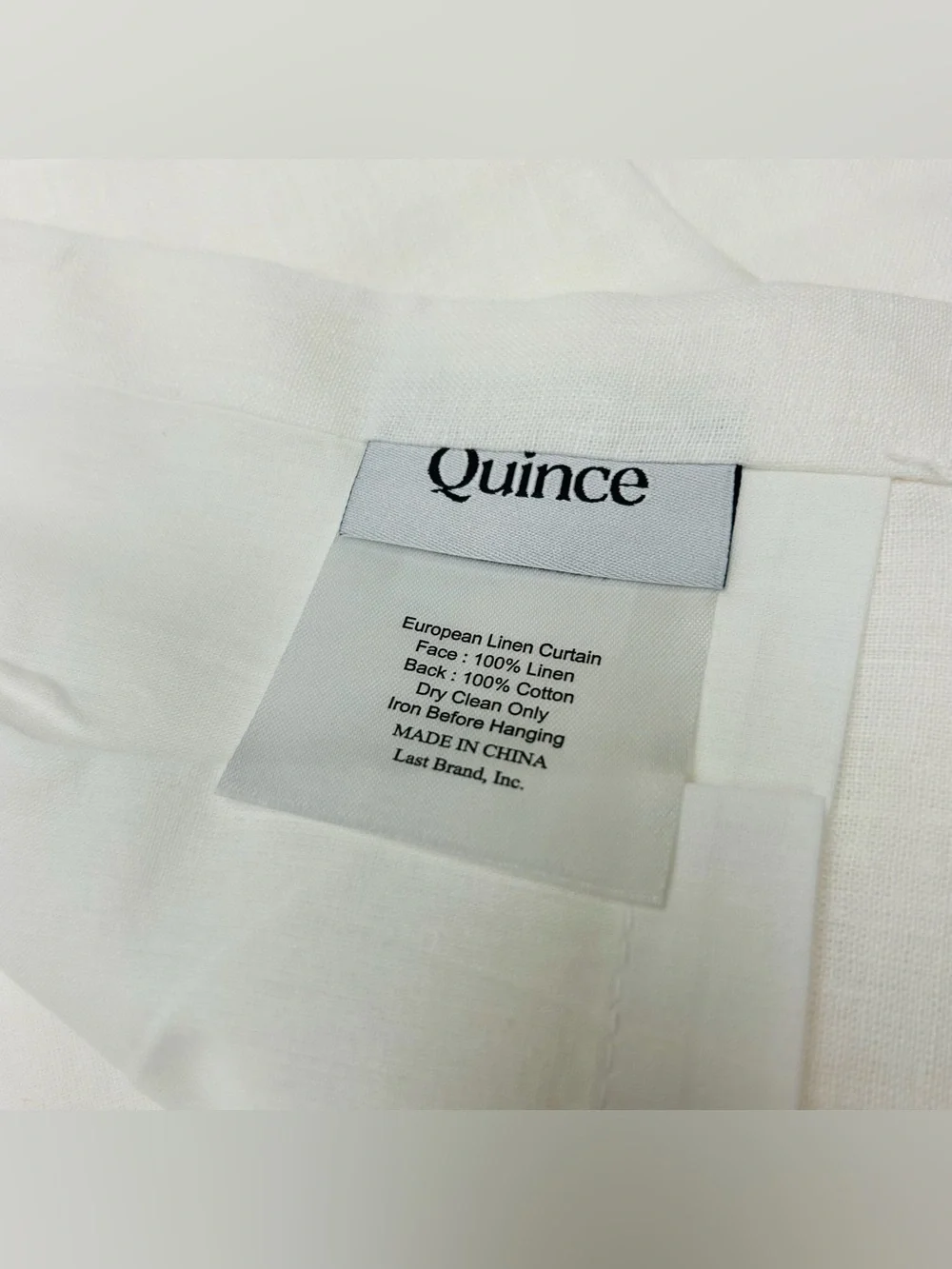 QUINCE Set Of 2 48x84 European Linen Curtains White 8733